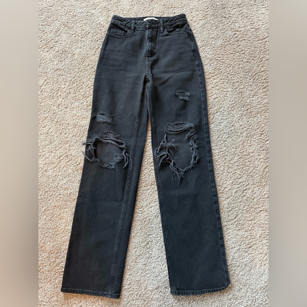 PacSun 90s Boyfriend Black Distressed Straight Leg Jeans